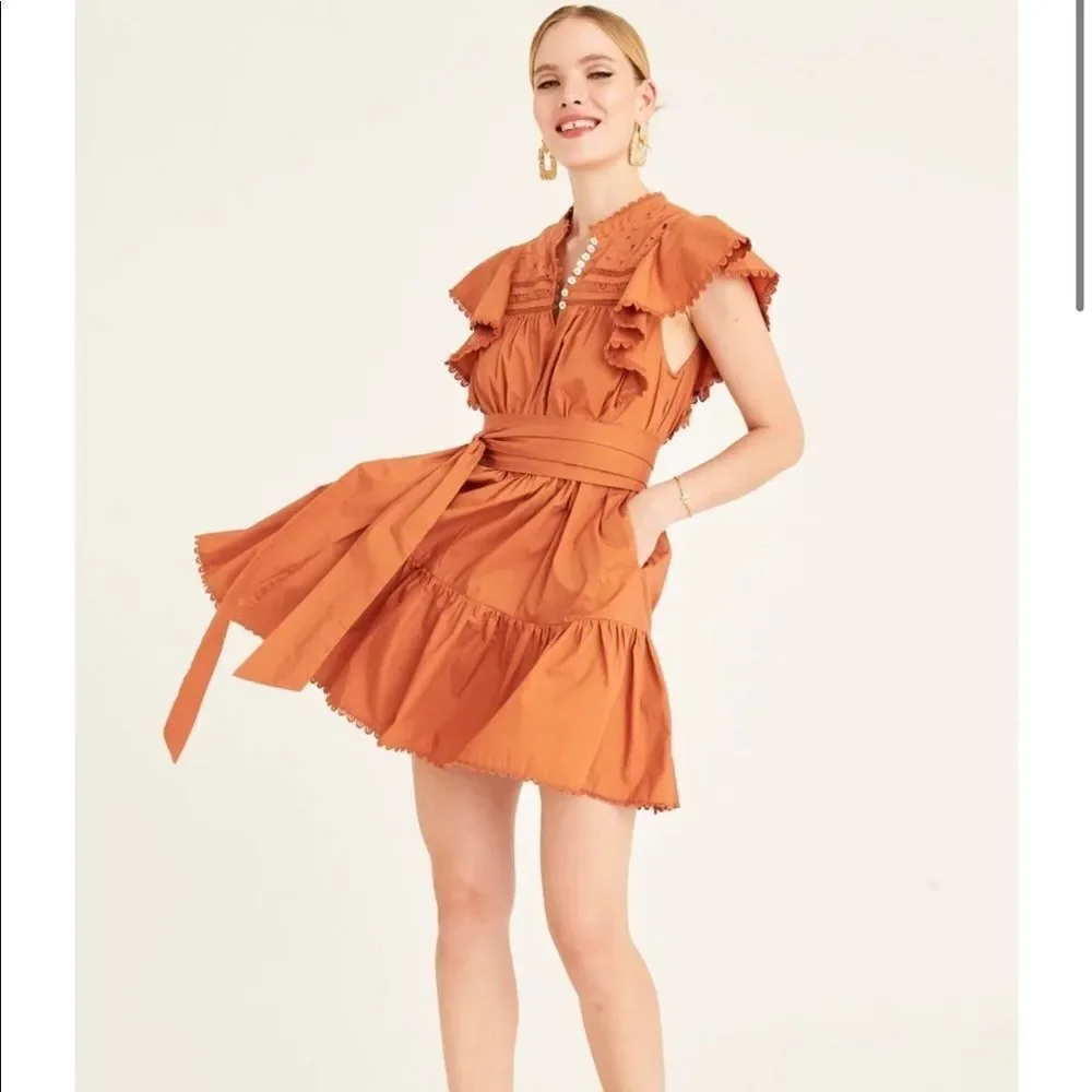 Secret mission bartolina dusty orange dress